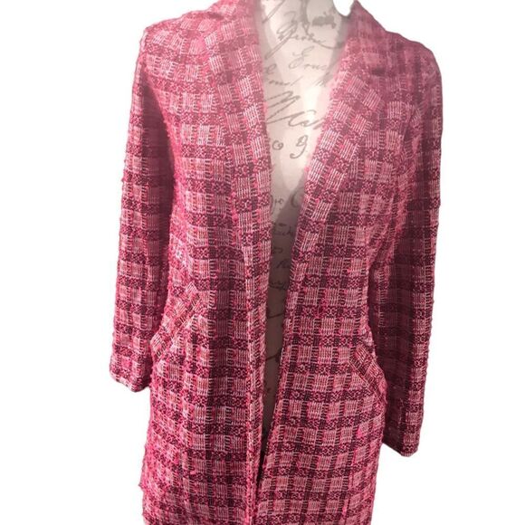 NWT melloday size XS petite pink tweed blazer - Picture 2 of 16